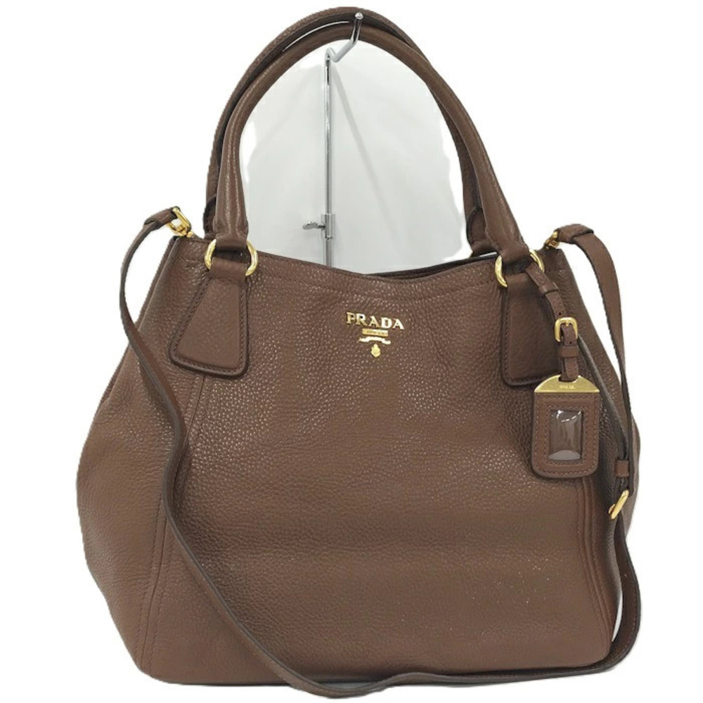 Prada Vitello Daino convertible tote Leather Brown
